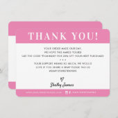 BUSINESS DANK U professionele moderne snoep roze Bedankkaart (Voorkant / Achterkant)