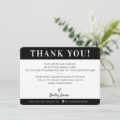 BUSINESS DANK U professionele moderne zwart wit Bedankkaart (Staand voorkant)