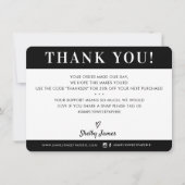 BUSINESS DANK U professionele moderne zwart wit Bedankkaart (Voorkant)