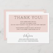 BUSINESS DANK U schattig eenvoudig modern blush zw Bedankkaart (Voorkant / Achterkant)