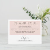 BUSINESS DANK U schattig eenvoudig modern blush zw Bedankkaart (Staand voorkant)