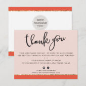 BUSINESS DANK U schattig elegant roze sinaasappel  Bedankkaart (Voorkant / Achterkant)