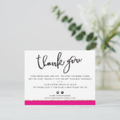 BUSINESS DANK U schattige elegante roze gouden gli Bedankkaart (Staand voorkant)