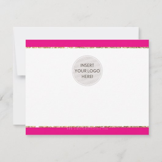 BUSINESS DANK U schattige elegante roze gouden gli Bedankkaart (Achterkant)