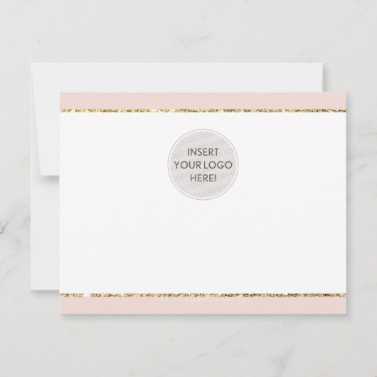 BUSINESS DANK U schattige elegante roze gouden gli Bedankkaart (Achterkant)