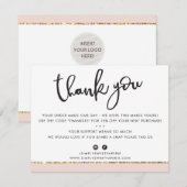 BUSINESS DANK U schattige elegante roze gouden gli Bedankkaart (Voorkant / Achterkant)