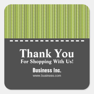 Business dank u stijlvolle lijnen groen vierkante sticker