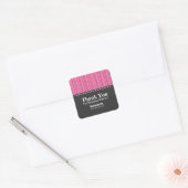 Business dank u stijlvolle lijnen roze vierkante sticker (Envelop)