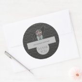 Business Dank u Tribal Wolf Charcoal Grijs Ronde Sticker (Envelop)