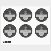 Business Dank u Tribal Wolf Charcoal Grijs Ronde Sticker (Vel)