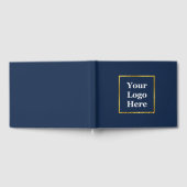 Business Dark Blue en Gold Elegant Uw Logo hier Gastenboek (Volledig)