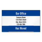 Business Dark Blue en White Moving Announge Magnetisch Visitekaartje (Voorkant)