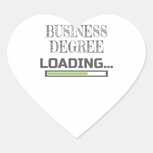 Business Degree Loading Business School Major Gift Hart Sticker (Voorkant)