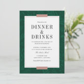Business Dinner & Drinken - Emerald Invitation Kaart (Staand voorkant)