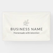 Business Display Neutral Botanical Minimalist Spandoek (Horizontaal)