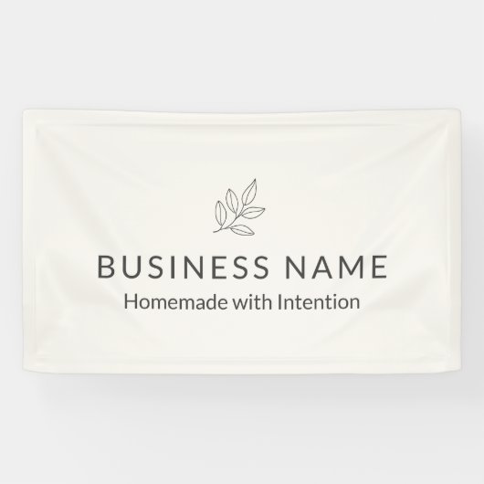 Business Display Neutral Botanical Minimalist Spandoek (Horizontaal)