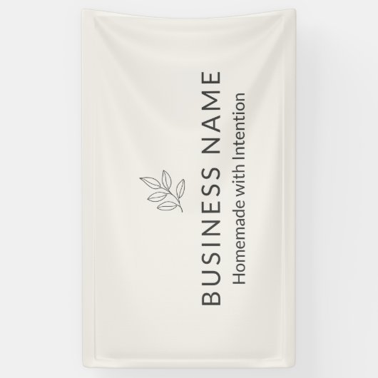 Business Display Neutral Botanical Minimalist Spandoek (Verticaal)
