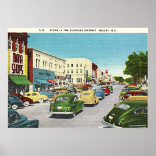 Business District, Shelby, North Carolina  Poster