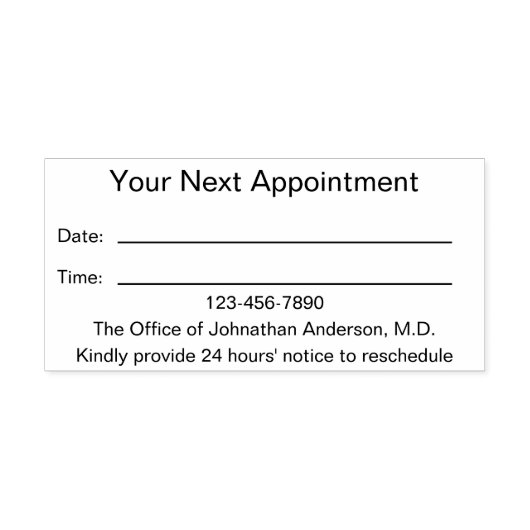 Business Doctor's Kantoor Afspraak Herinnering Zelfinktende Stempel (Design)