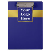 Business Donkerblauw en Goud Uw Logo Professional Klembord (Voorkant)