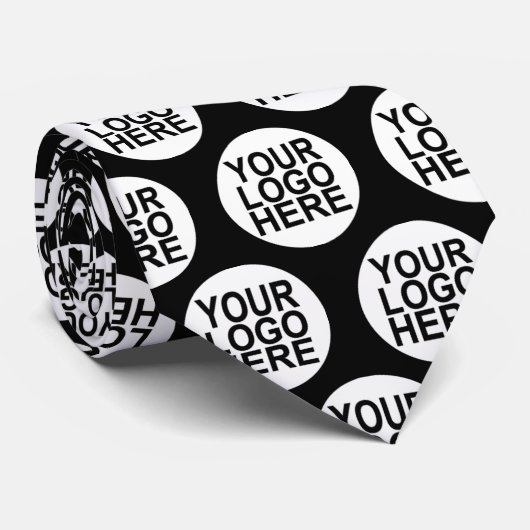 Business Double Sided | Aangepaste Logo-Stropdas Stropdas (Opgerold)