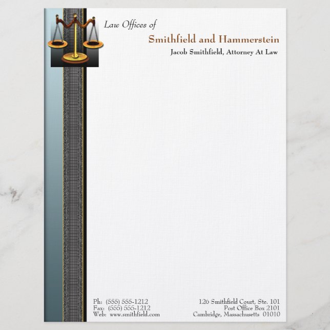 Business Elegance Attorney Letterhead Briefhoofd (Voorkant)