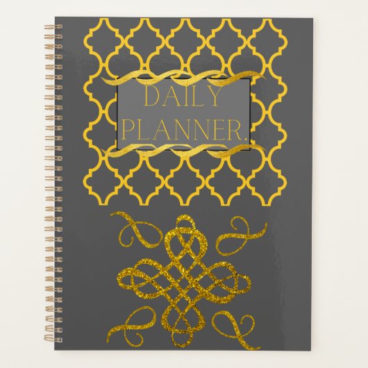 Business elegant Black Gold Daily-planner Planner (Voorkant)