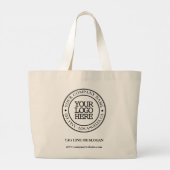 Business Elegant Black White Medallion Voeg Logo t Grote Tote Bag (Achterkant)