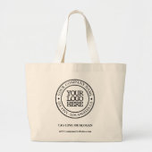 Business Elegant Black White Medallion Voeg Logo t Grote Tote Bag (Voorkant)