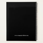 Business Elegant Black White Medallion Voeg Logo t Planner (Achterkant)