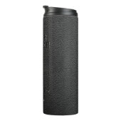 Business Embossed Black Vegan Leather Thermosbeker (Geroteerd rechts)