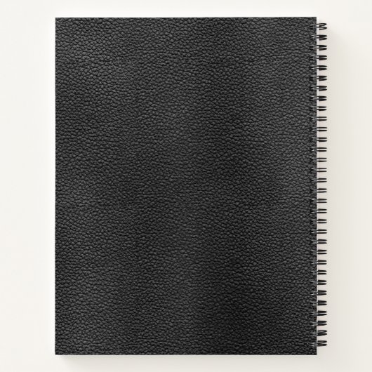 Business Embossed Specialized Black Vegan Leather Notitieboek (Achterkant)