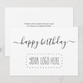 Business Employee Happy Birthday Kaart - Add Logo (Voorkant / Achterkant)