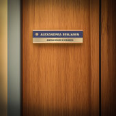 Business Employee Logo Gold Blue Modern Custom Deurbordje