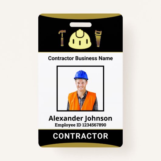 Business Employees Logo ID Identification Card Badge (Voorkant)