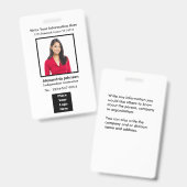 Business Employees Logo ID Identification Card Badge (Voor- en achterkant)
