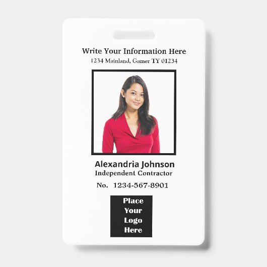 Business Employees Logo ID Identification Card Badge (Voorzijde)