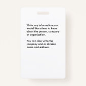 Business Employees Logo ID Identification Card Badge (Achterkant)