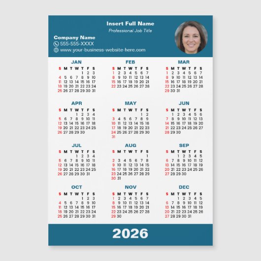 Business Entrepreneur 2026 Calendar Magnet (Voorkant)