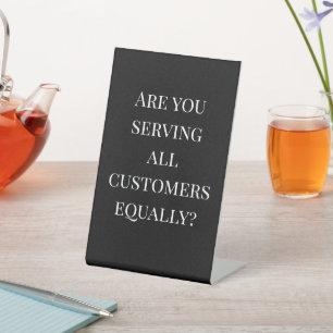 Business Equal Service-herinnering Reclamebord Met Voetstuk
