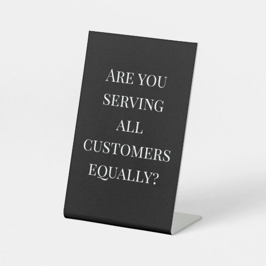 Business Equal Service-herinnering Reclamebord Met Voetstuk (Voorkant)