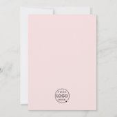 Business Event | Blush Pink-minimalistische Logo Kaart (Achterkant)