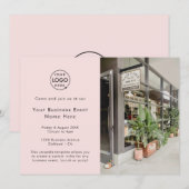 Business Event | Blush Pink Moderne Eenvoudige fot Kaart (Voorkant / Achterkant)