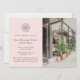 Business Event | Blush Pink Moderne Eenvoudige fot Kaart