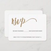 Business event logo faux Gold Script-e-mail RSVP Kaartje (Voorkant / Achterkant)