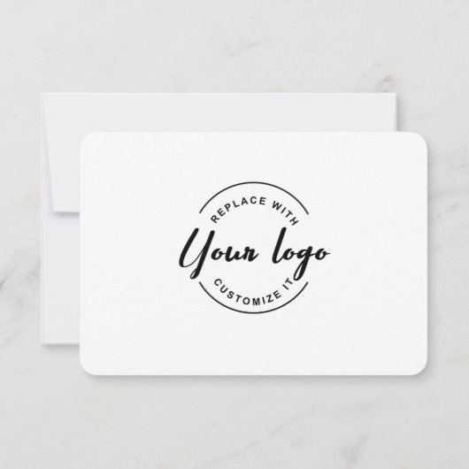 Business event logo faux Gold Script-e-mail RSVP Kaartje (Achterkant)