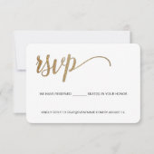 Business event logo faux Gold Script-e-mail RSVP Kaartje (Voorkant)