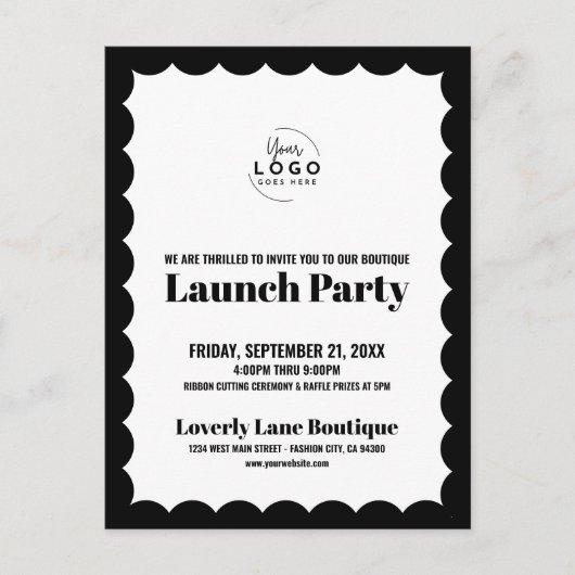 Business Event Logo Launch Party Briefkaart (Voorkant)