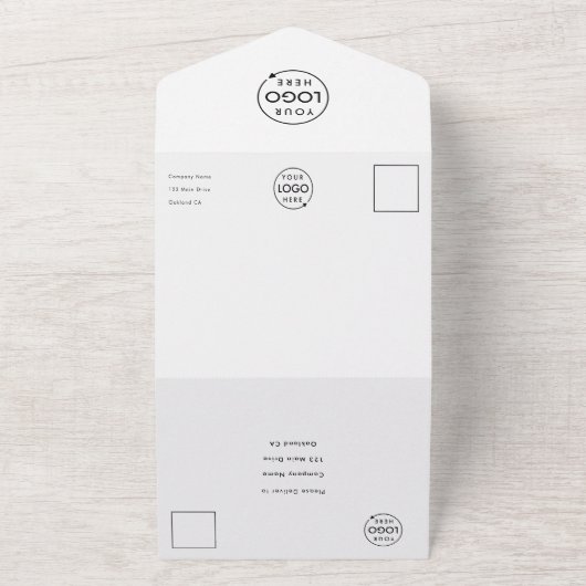 Business Event | Minimale, eenvoudige witte schoon All In One Uitnodiging (Buitenkant)