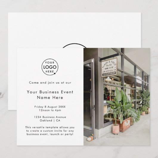 Business Event | Minimale professionele foto Kaart (Voorkant / Achterkant)